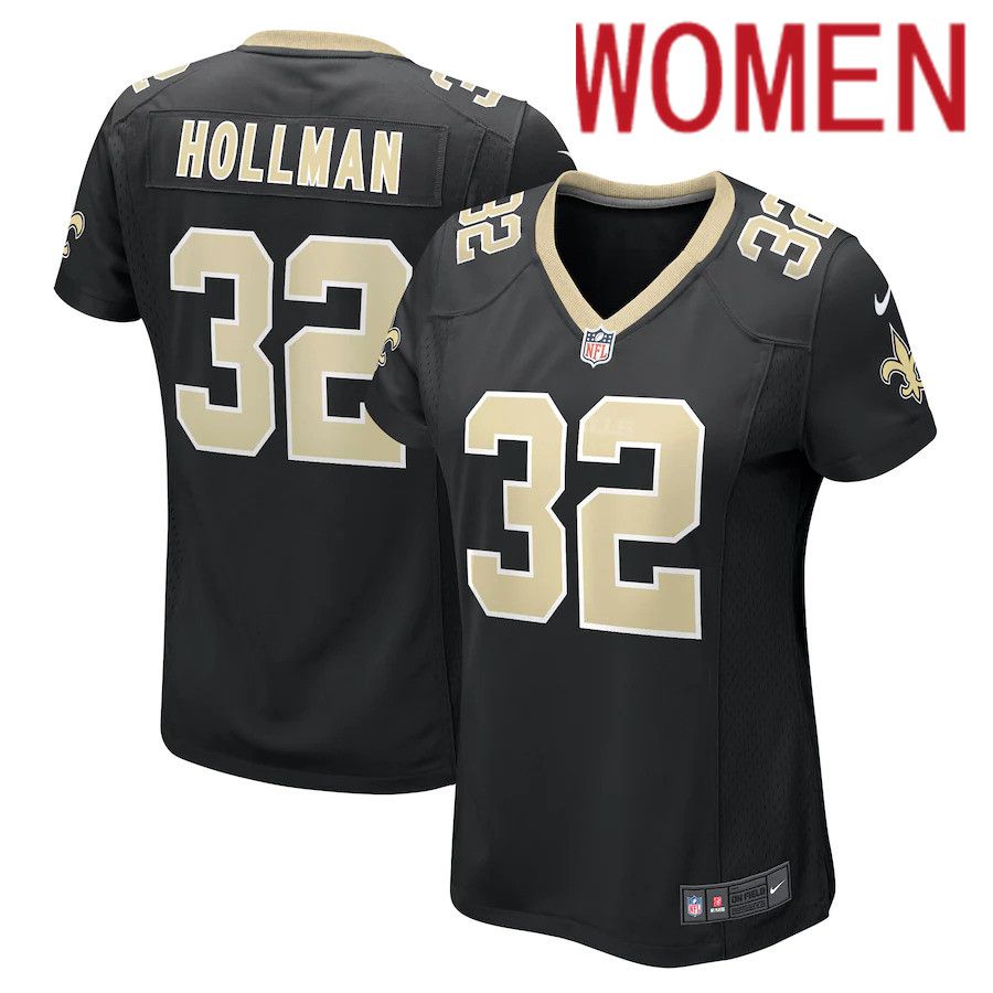 Women New Orleans Saints #32 KaDar Hollman Nike Black Game Player NFL Jersey->women nfl jersey->Women Jersey